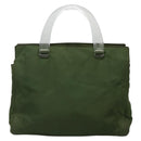 PRADA Tote Bag Nylon Khaki Silver Auth bs27836-13