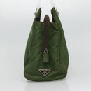 PRADA Tote Bag Nylon Khaki Silver Auth bs27836-3
