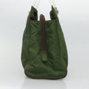 PRADA Tote Bag Nylon Khaki Silver Auth bs27836-4