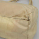 PRADA Tote Bag Nylon Beige Silver Auth bs27837-15