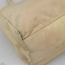 PRADA Tote Bag Nylon Beige Silver Auth bs27837-16
