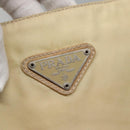 PRADA Tote Bag Nylon Beige Silver Auth bs27837-17