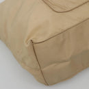 PRADA Tote Bag Nylon Beige Silver Auth bs27839-14