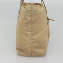 PRADA Tote Bag Nylon Beige Silver Auth bs27839-3