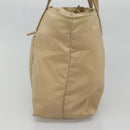 PRADA Tote Bag Nylon Beige Silver Auth bs27839-4
