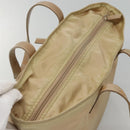 PRADA Tote Bag Nylon Beige Silver Auth bs27839-6