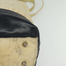 PRADA Tote Bag Nylon Leather Beige Silver Auth bs27840-14