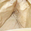 PRADA Tote Bag Nylon Leather Beige Silver Auth bs27840-17