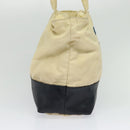 PRADA Tote Bag Nylon Leather Beige Silver Auth bs27840-3