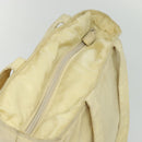 PRADA Tote Bag Nylon Leather Beige Silver Auth bs27840-6