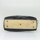 PRADA Tote Bag Nylon Leather Beige Silver Auth bs27840-5