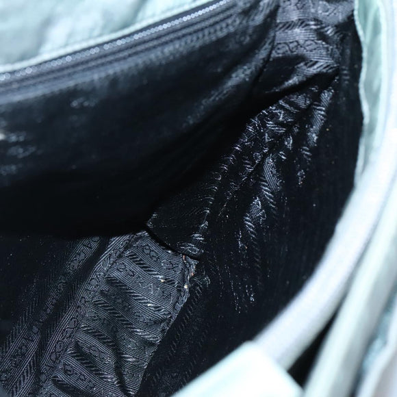 PRADA Tote Bag Nylon Khaki Silver Auth bs27841