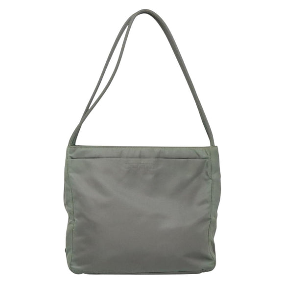 PRADA Tote Bag Nylon Khaki Silver Auth bs27841