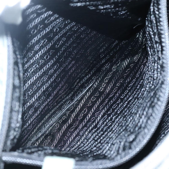 PRADA Tote Bag Nylon Khaki Silver Auth bs27841