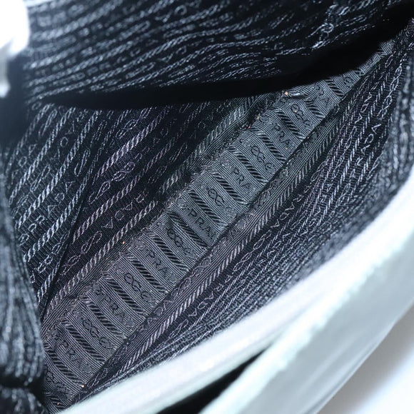 PRADA Tote Bag Nylon Khaki Silver Auth bs27841