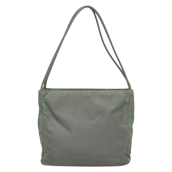 PRADA Tote Bag Nylon Khaki Silver Auth bs27841