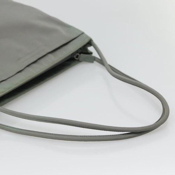 PRADA Tote Bag Nylon Khaki Silver Auth bs27841