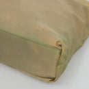 PRADA Tote Bag Nylon Beige Silver Auth bs27846-9