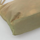PRADA Tote Bag Nylon Beige Silver Auth bs27846-14