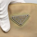 PRADA Tote Bag Nylon Beige Silver Auth bs27846-17