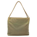 PRADA Tote Bag Nylon Beige Silver Auth bs27846-2