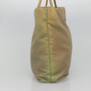PRADA Tote Bag Nylon Beige Silver Auth bs27846-3