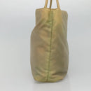 PRADA Tote Bag Nylon Beige Silver Auth bs27846-4