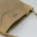PRADA Tote Bag Nylon Beige Silver Auth bs27846-6