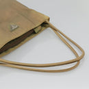 PRADA Tote Bag Nylon Beige Silver Auth bs27846-7