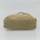 PRADA Tote Bag Nylon Beige Silver Auth bs27846-5