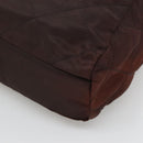 PRADA Chain Shoulder Bag Nylon Brown Gold Auth bs27847-15