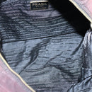 PRADA Chain Shoulder Bag Nylon Brown Gold Auth bs27847-11