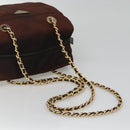 PRADA Chain Shoulder Bag Nylon Brown Gold Auth bs27847-7