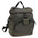 PRADA Backpack Nylon Khaki Silver Auth bs27852-1
