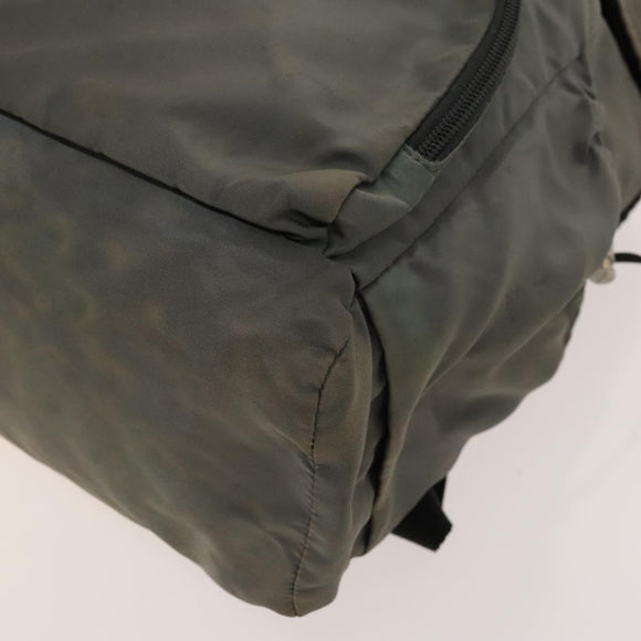 PRADA Backpack Nylon Khaki Silver Auth bs27852