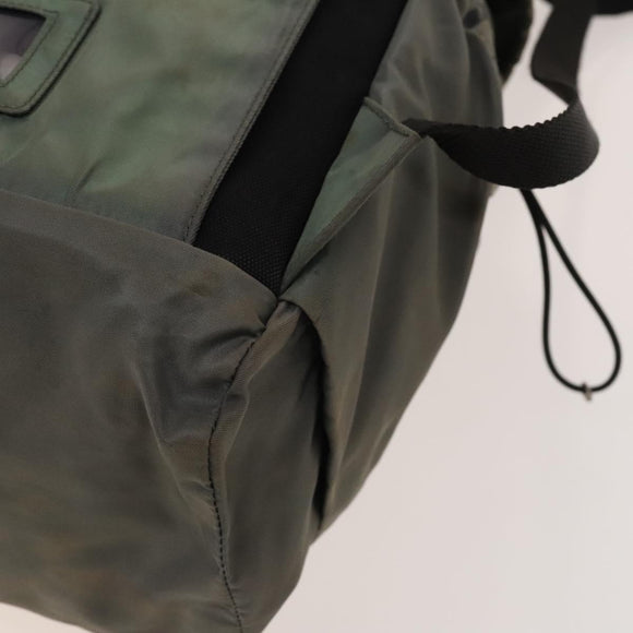 PRADA Backpack Nylon Khaki Silver Auth bs27852