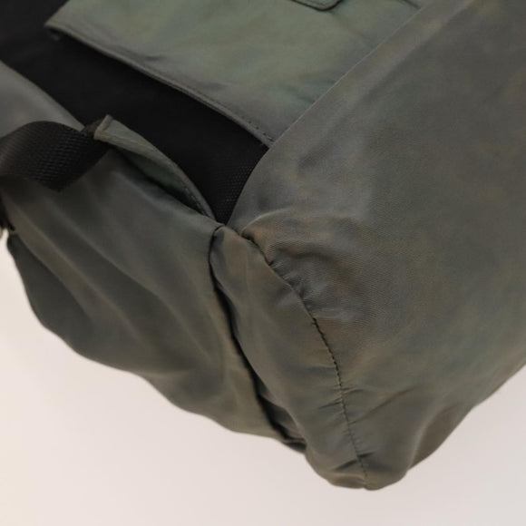 PRADA Backpack Nylon Khaki Silver Auth bs27852