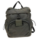 PRADA Backpack Nylon Khaki Silver Auth bs27852-13