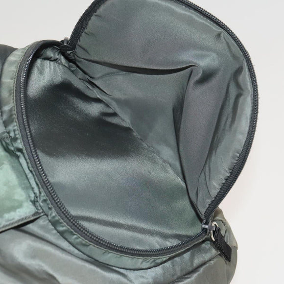 PRADA Backpack Nylon Khaki Silver Auth bs27852