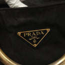 PRADA Hand Bag Nylon Black Gold Auth bs27856-17