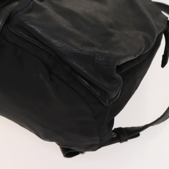 PRADA Backpack Nylon Black Silver Auth bs27860