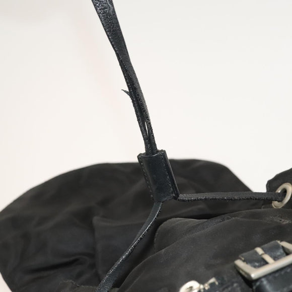 PRADA Backpack Nylon Black Silver Auth bs27860