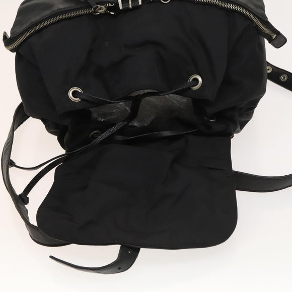 PRADA Backpack Nylon Black Silver Auth bs27860