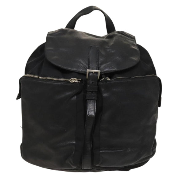 PRADA Backpack Nylon Black Silver Auth bs27860
