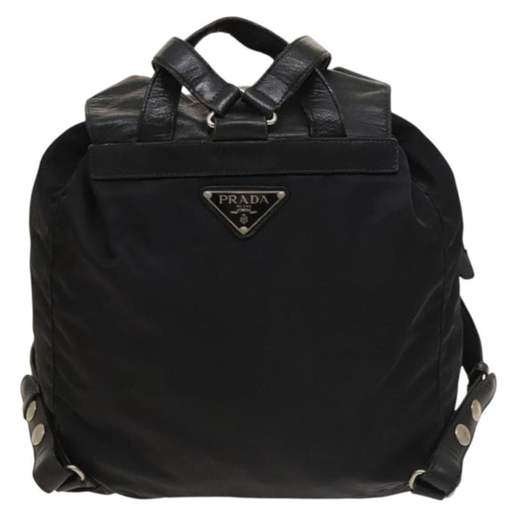 PRADA Backpack Nylon Black Silver Auth bs27860
