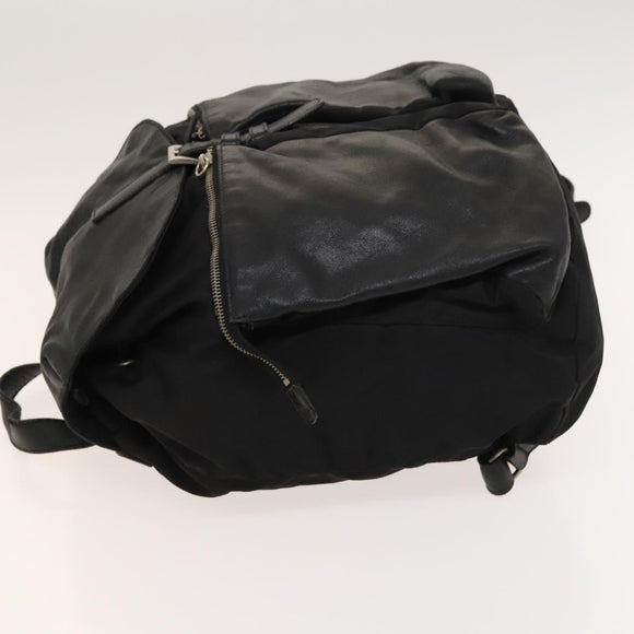 PRADA Backpack Nylon Black Silver Auth bs27860