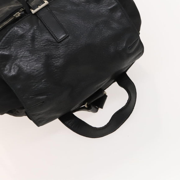 PRADA Backpack Nylon Black Silver Auth bs27860