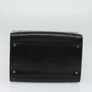 HERMES Cosmos Hand Bag Leather 2way Black Gold Auth bs27866-11