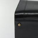HERMES Cosmos Hand Bag Leather 2way Black Gold Auth bs27866-12