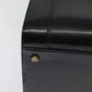 HERMES Cosmos Hand Bag Leather 2way Black Gold Auth bs27866-14